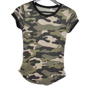 Casual Camo Print Fitted Tee